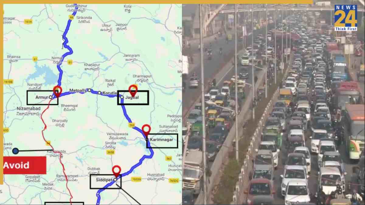 Hyderabad Traffic Alert! Diversions On NH44 After Rain Damage Near Kamareddy–Armoor Stretch